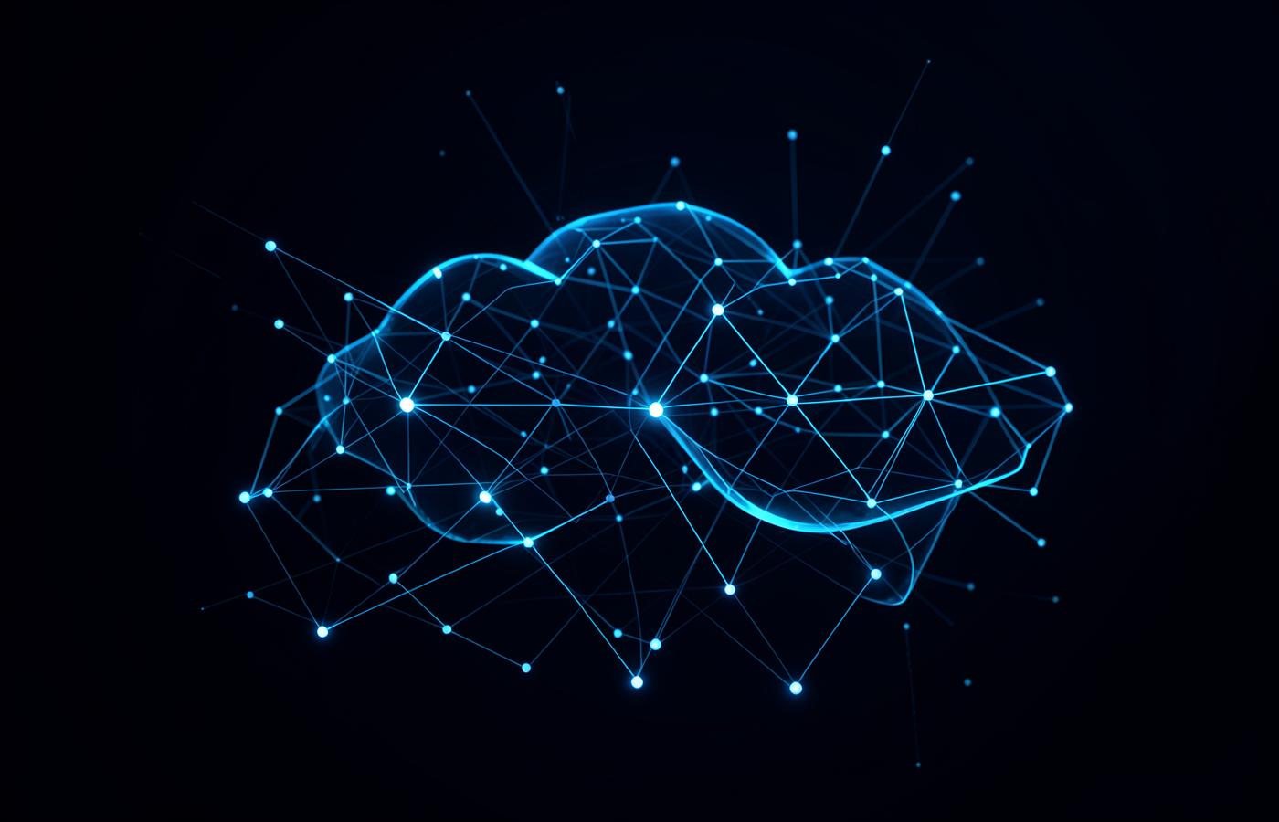 Abstract visualization of cloud infrastructure and API connections